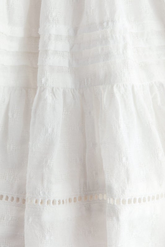 Pintucked cotton skirt