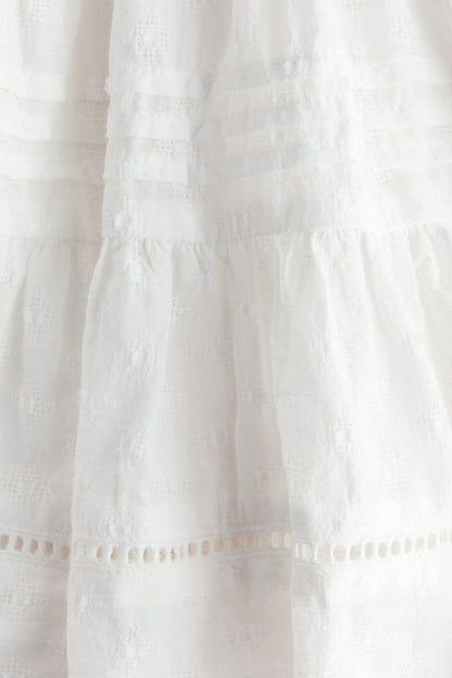 Pintucked cotton skirt