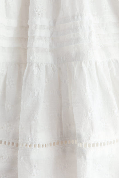 Pintucked cotton skirt