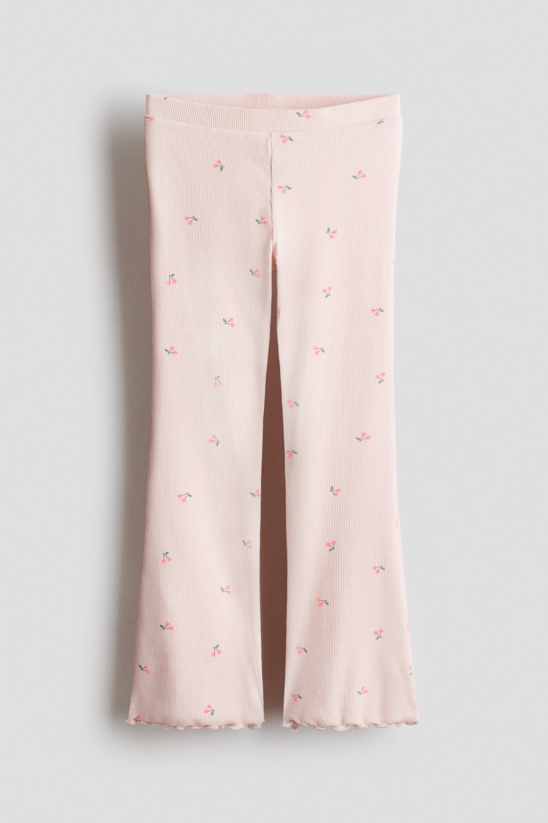 Flared leggings - Light Pink Cherries / 1.5-2 Years