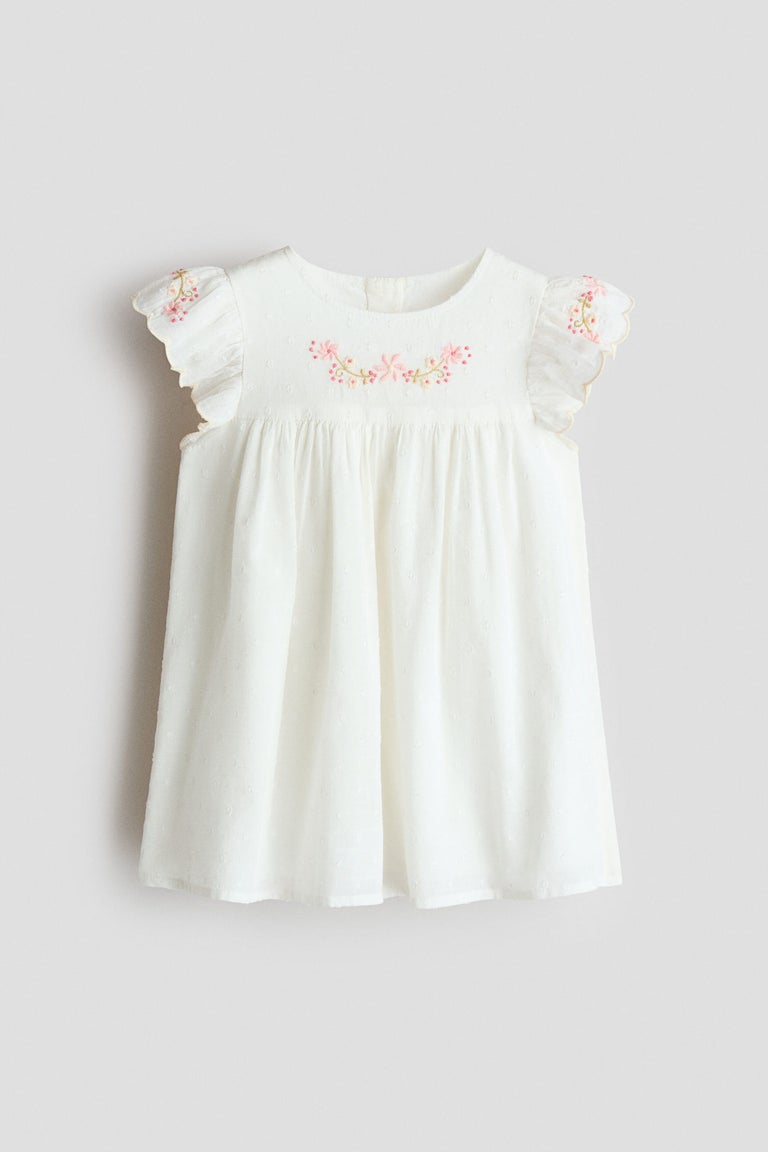 Embroidery-detail cotton dress Image 5 of 6
