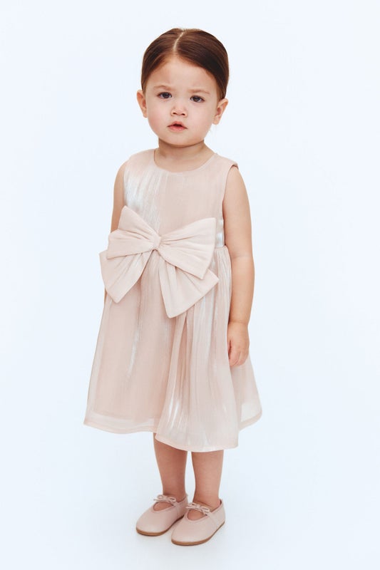 Bow-detail organza dress