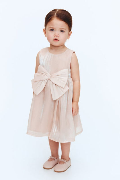 Bow-detail organza dress
