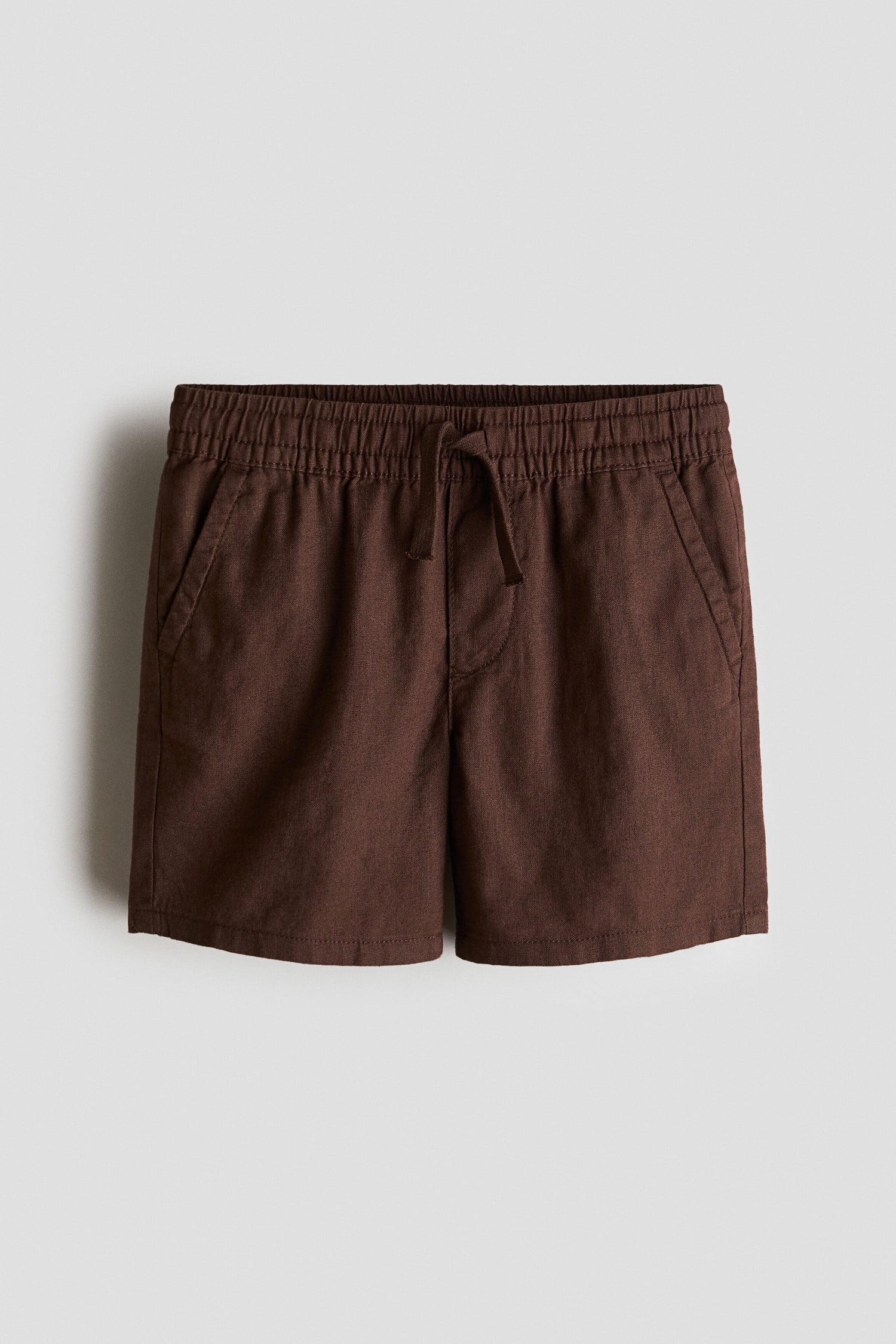 Linen-blend drawstring shorts
