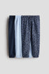 3-pack joggers - Blue Floral / 1.5-2 Years