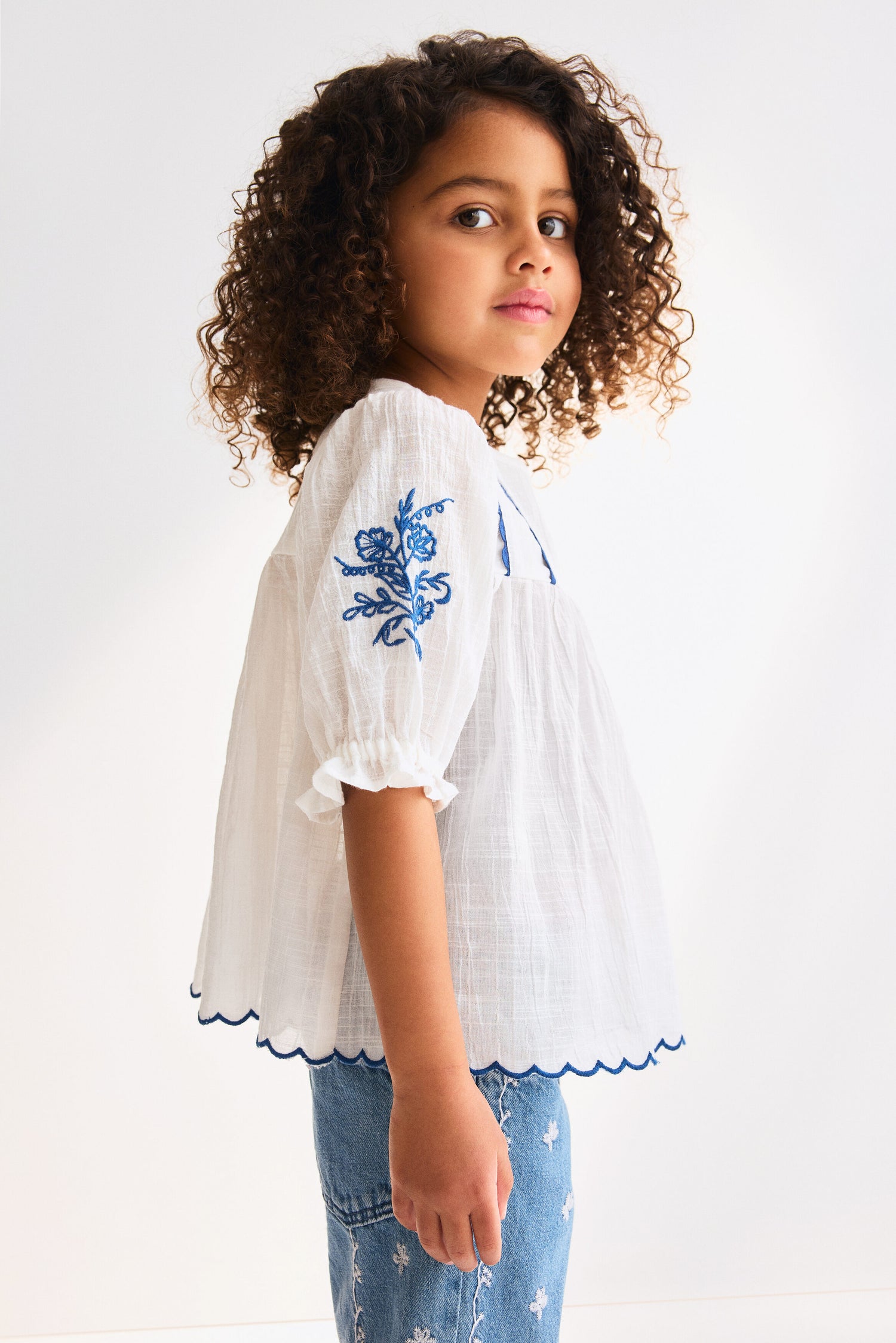 Embroidered cotton blouse