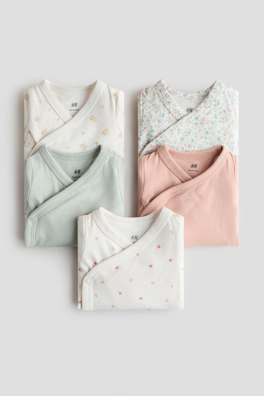 5-pack wrapover bodysuits