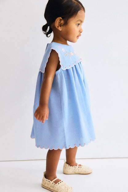 Embroidered cotton dress Image 5 of 7