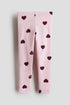 Cotton leggings - Light Pink Hearts 1 / 9-10 Years