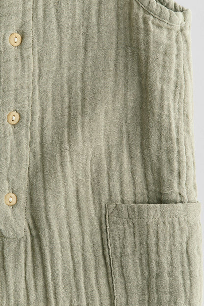 Cotton muslin romper suit Image 2 of 2