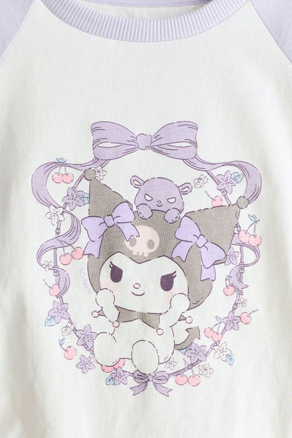 Long-sleeved printed top
