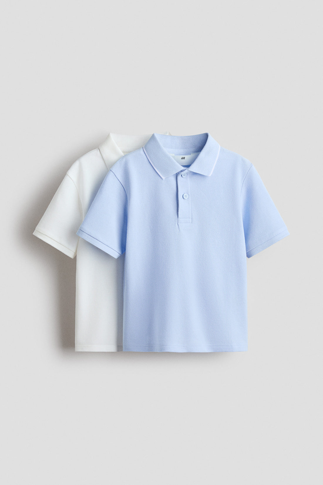 2-pack cotton piqué polo shirts - Light Blue White / 1.5-2 Years