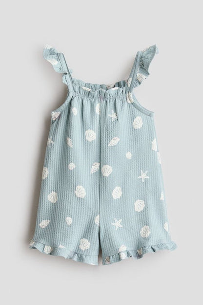 Sleeveless jersey romper suit