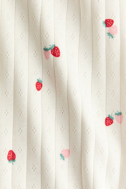 Cotton pointelle sleepsuit