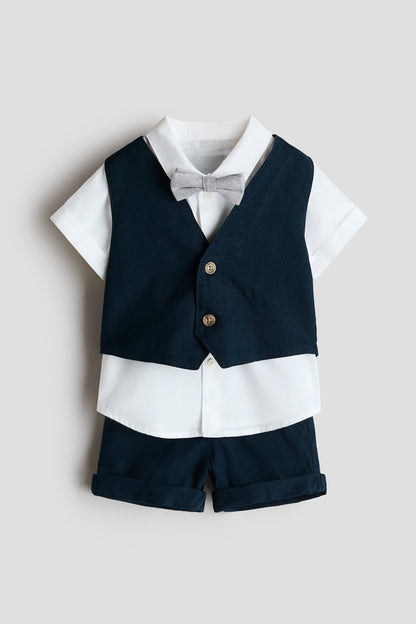 4-piece linen-blend dressy set
