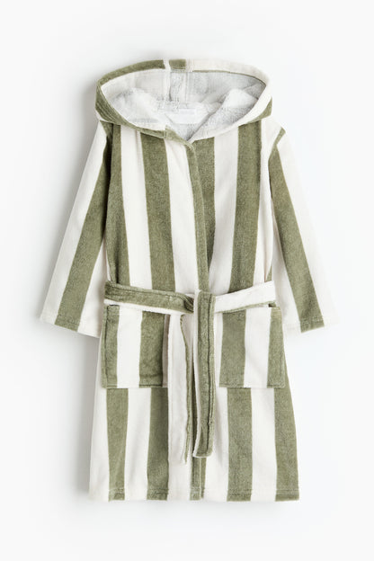 Cotton terry dressing gown