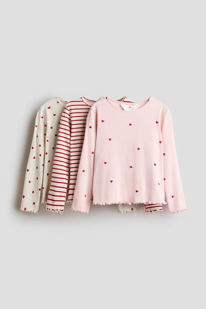 3-pack ribbed jersey tops