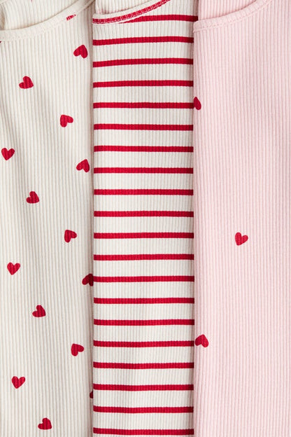 3-pack ribbed jersey tops