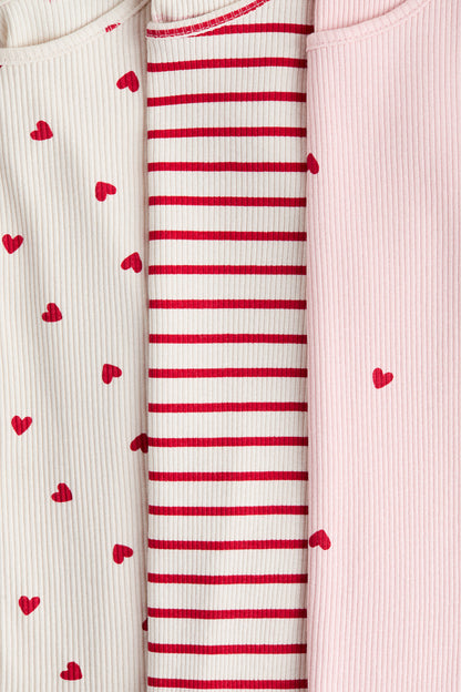 3-pack ribbed jersey tops