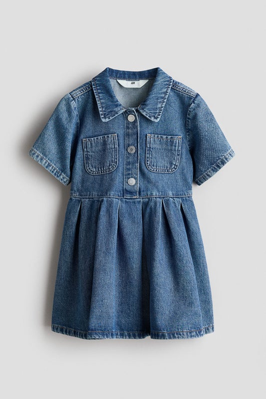 Collared denim dress