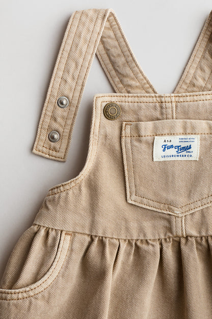2-piece dungaree dress and top set