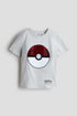 Reversible sequin T-shirt - Light Grey Marl Pokemon 0 / 8-10 Years