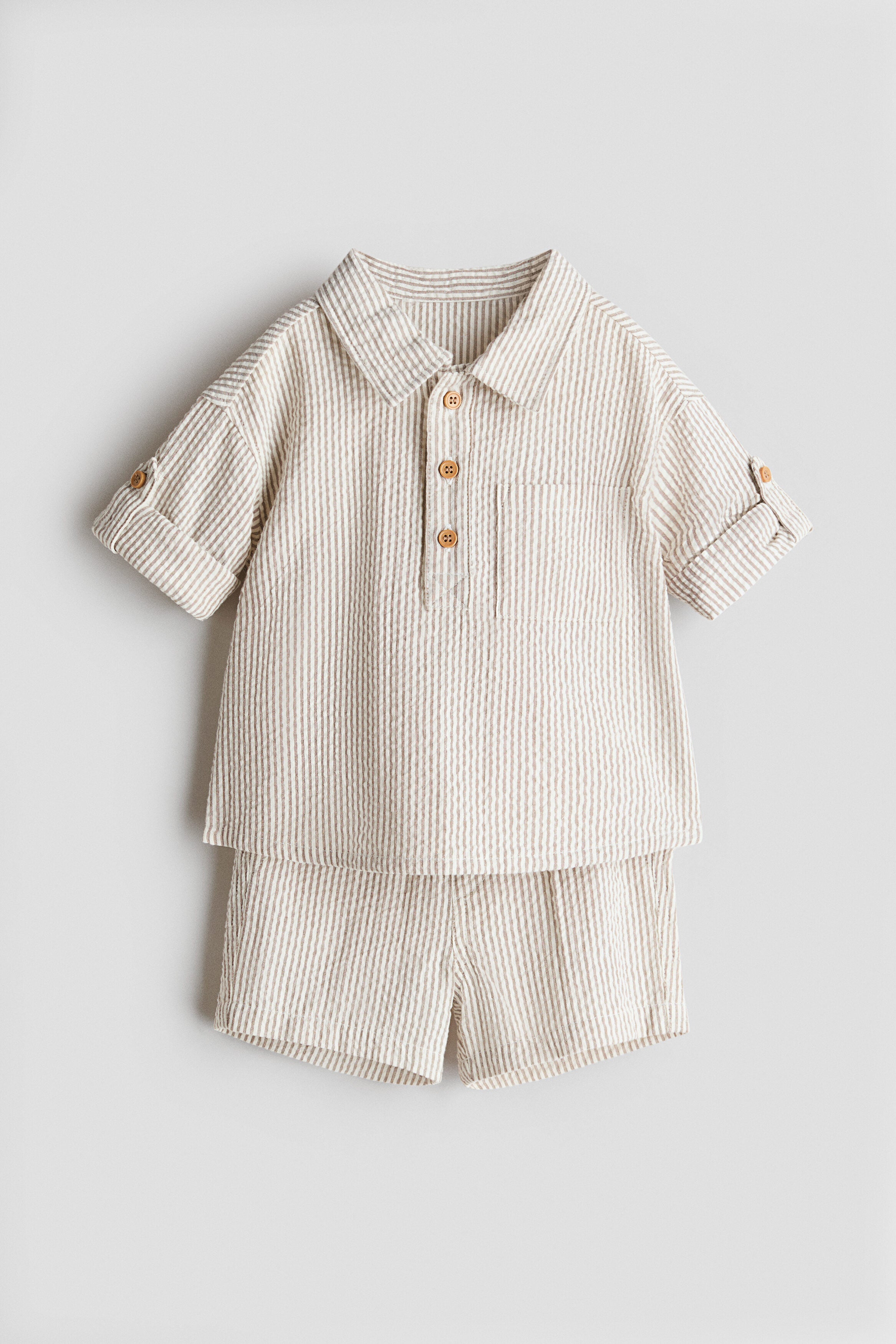 2-piece cotton seersucker set - 12M