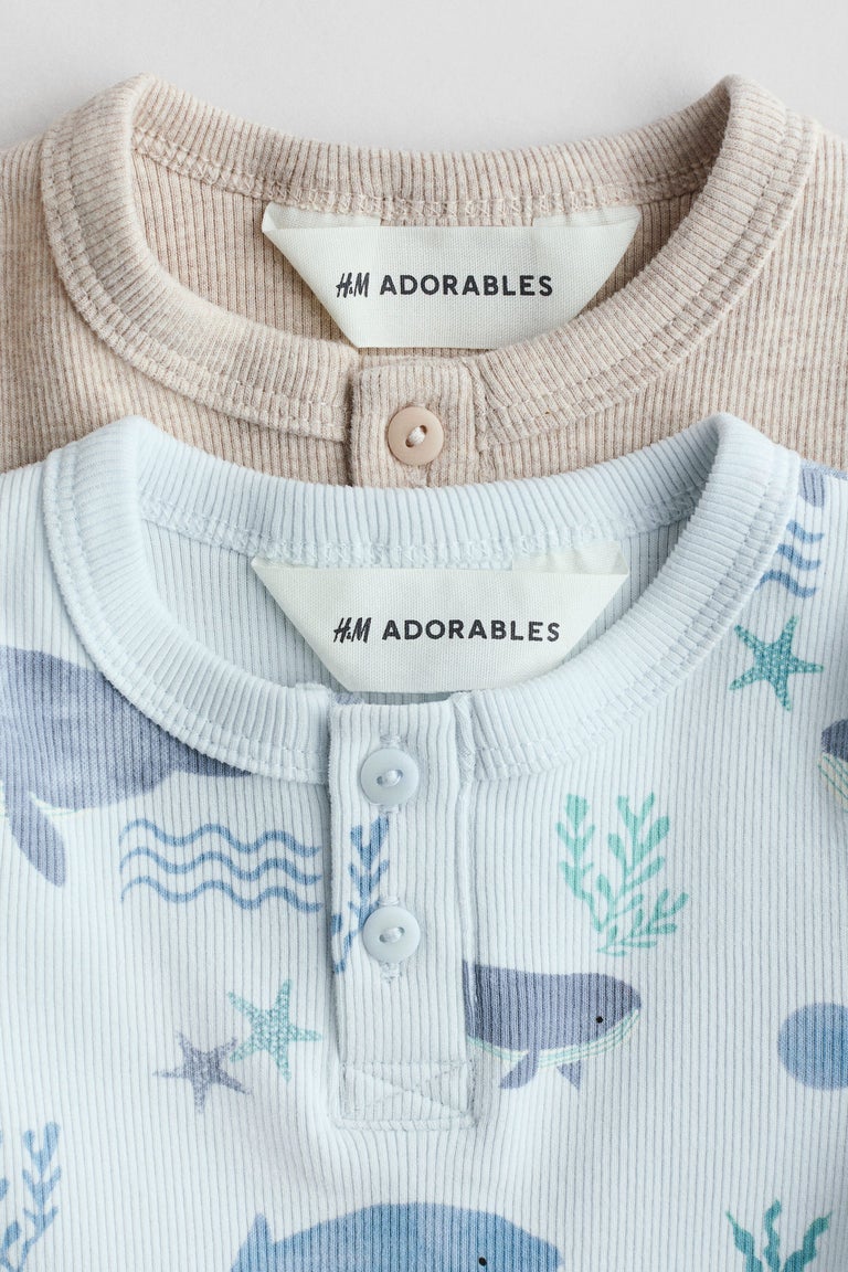 2-pack cotton Henley tops Image 2 of 2