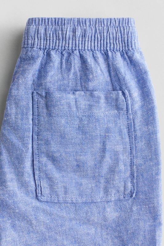 Linen-blend drawstring shorts