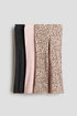 3-pack ribbed cotton leggings - Beige Leopard Print 1 / 1.5-2 Years