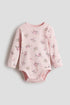 Printed cotton bodysuit - Light Pink Floral / 12-18 Months
