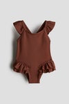 Flounce-trimmed swimsuit