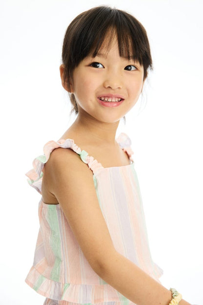 2-piece frill-trimmed cotton set