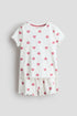 Pointelle pyjamas - White Pink Hearts / 1.5-2 Years