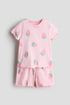 Pointelle pyjamas - Light Pink Strawberries 0 / 1.5-2 Years