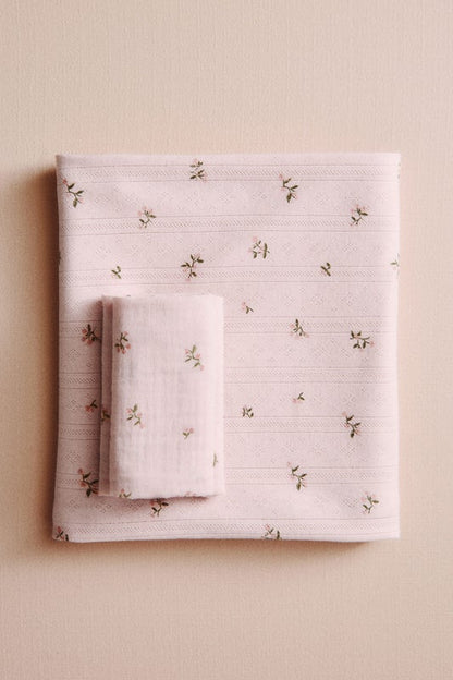 Pointelle-knit baby blanket