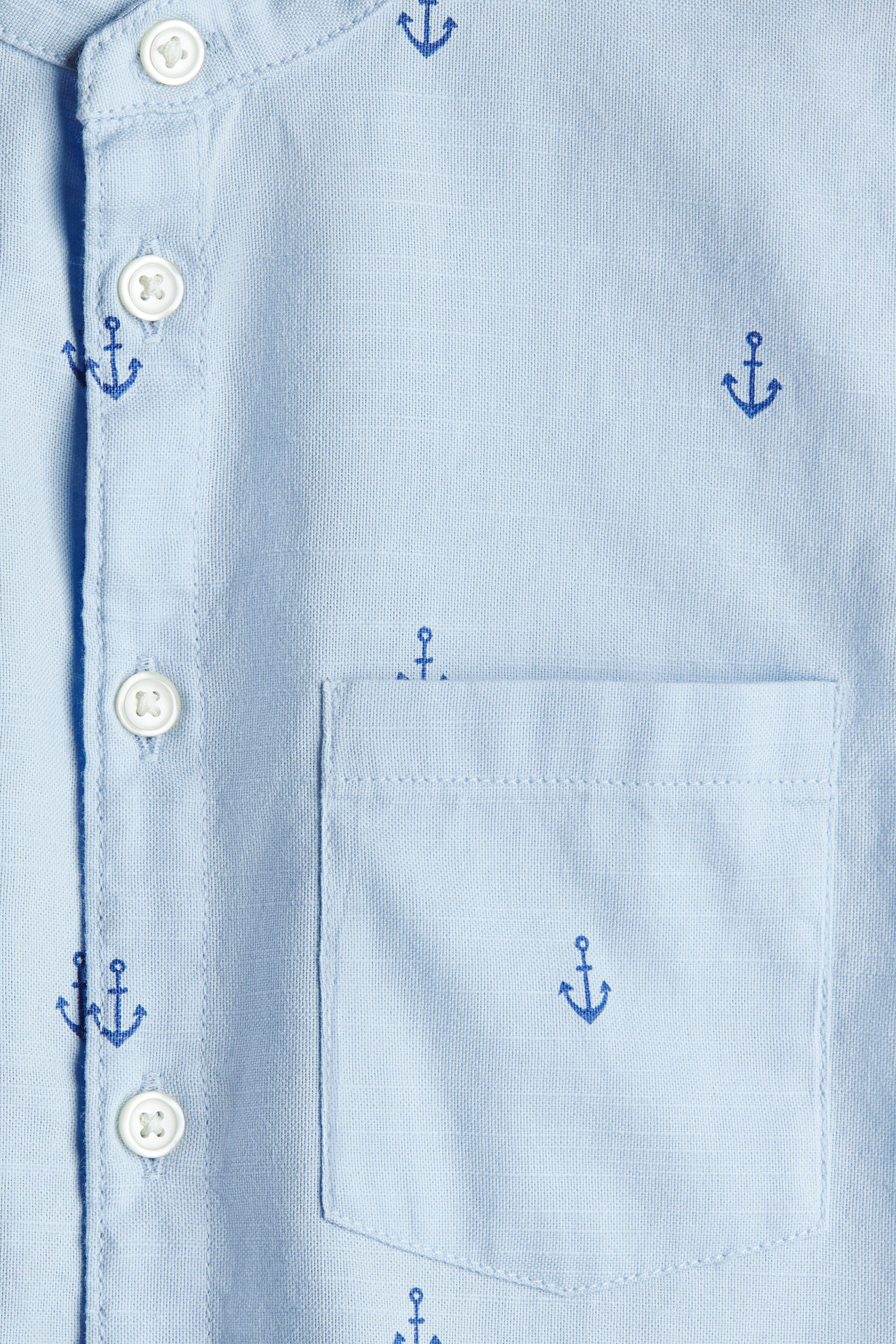 Linen-blend grandad shirt