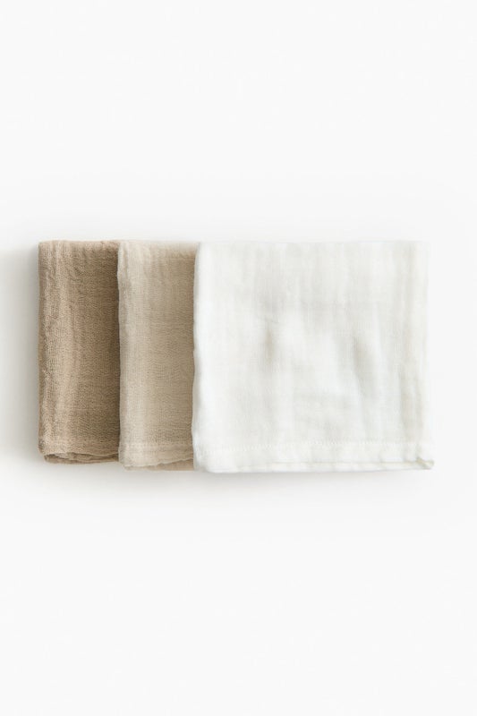 3-pack muslin comfort blankets