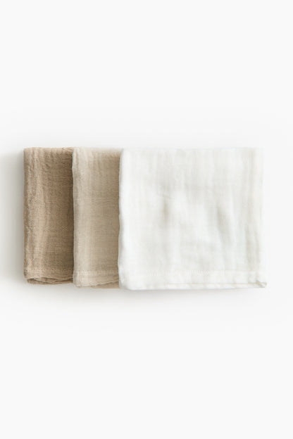 3-pack muslin comfort blankets