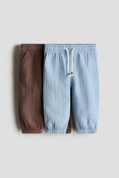 2-pack cotton muslin trousers