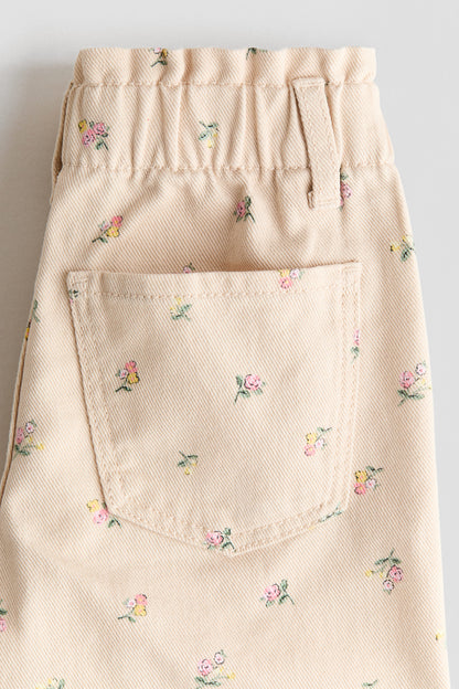 Wide leg paper bag jeans