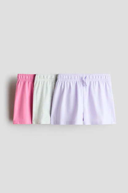 3-pack cotton jersey shorts - Pink Light Grey Marl / 1.5-2 Years