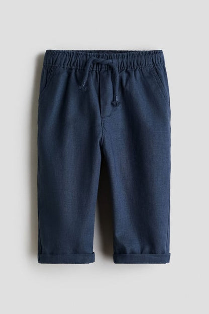 Linen-blend trousers
