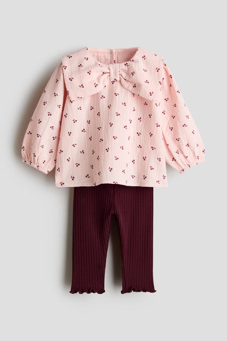 2-piece blouse and leggings set