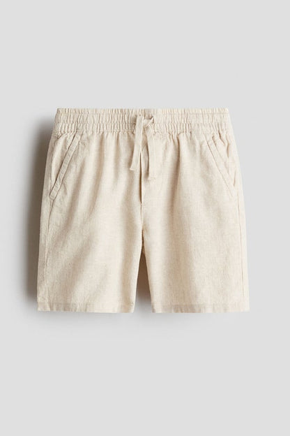 Linen-blend drawstring shorts