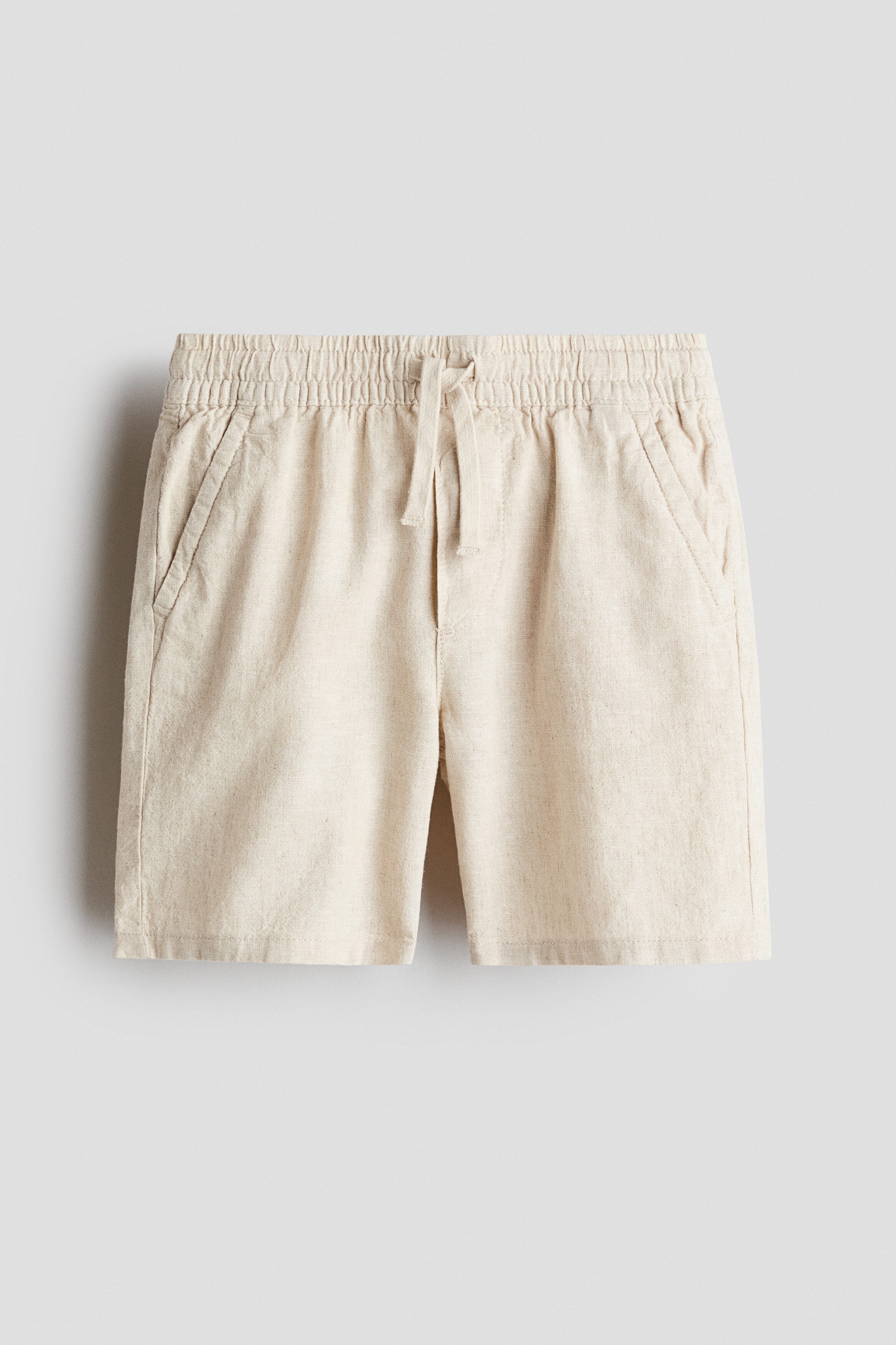 Linen-blend drawstring shorts