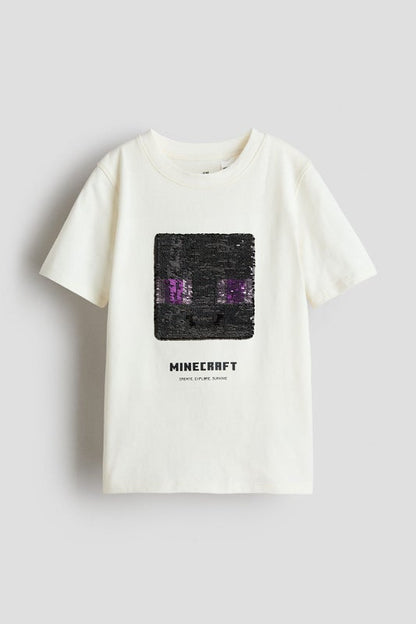 Reversible sequin T-shirt