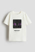 Reversible sequin T-shirt - Cream Minecraft / 8-10 Years