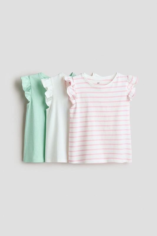 3-pack flutter-sleeved tops