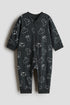 Patterned sleepsuit - Dark Grey Animals / 1.5-2 Years